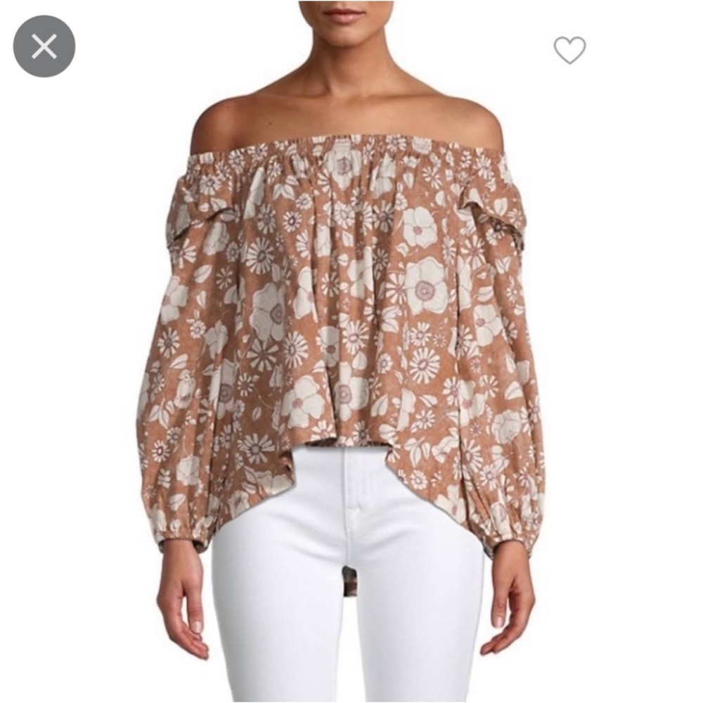 Free People Top Blouse Miss Daisy Printed Top Floral Boho shirt size XS - Picture 3 of 16